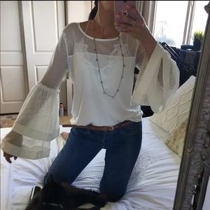 Mesh bell sleeve top NWT